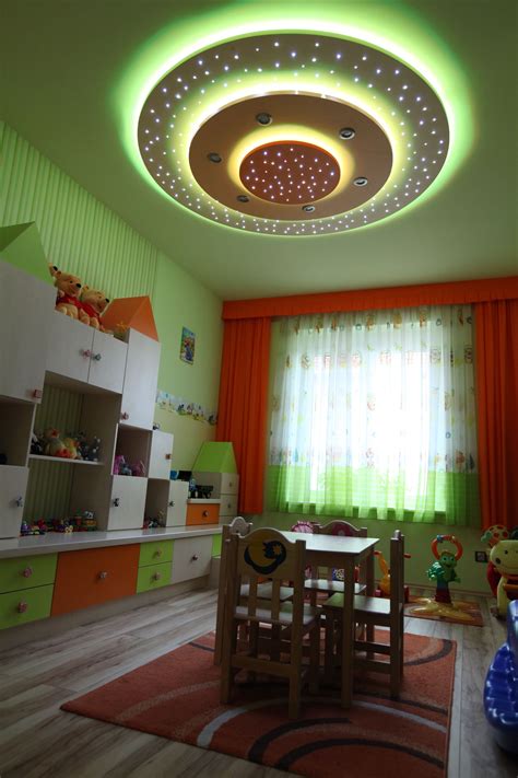 Starrynight complete kits combine both essential components of the star ceiling; Children's playroom with multi-functional starry ceiling ...