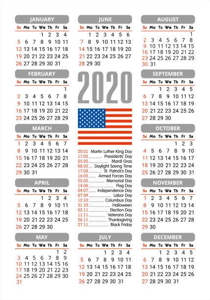 2020 Calendar Grid Stock Photos Pictures And Royalty Free Images Istock