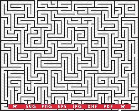 Svg Maze Labyrinth Seamless Pattern Digital Clipart By Designstudiorm