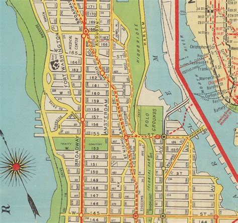 Upper Manhattan Map Vintage High Resolution 1928 Art Etsy