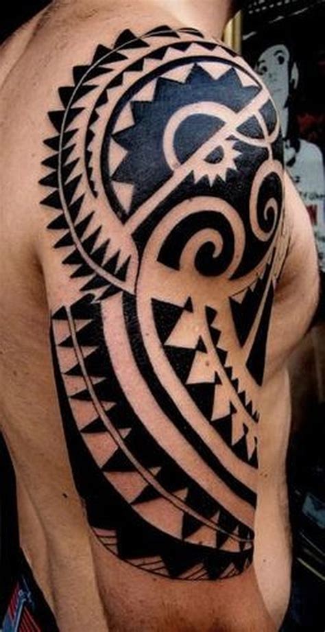 black ink polynesian tattoo on half sleeve tattoos book 65 000 tattoos designs