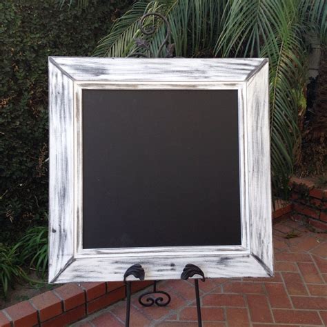 Super Rustic White Framed Chalkboard Square Wooden Chalkboard