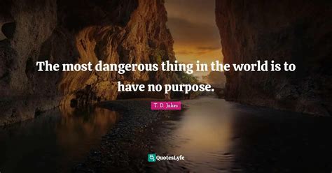 The Most Dangerous Thing In The World Is To Have No Purpose Quote