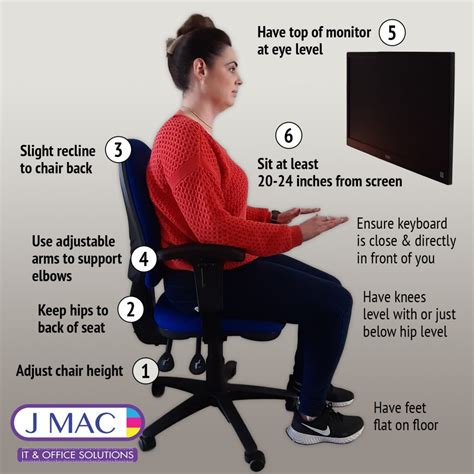 Proper posture when sitting at your chair. 6 simple steps to a good sitting posture while working ...