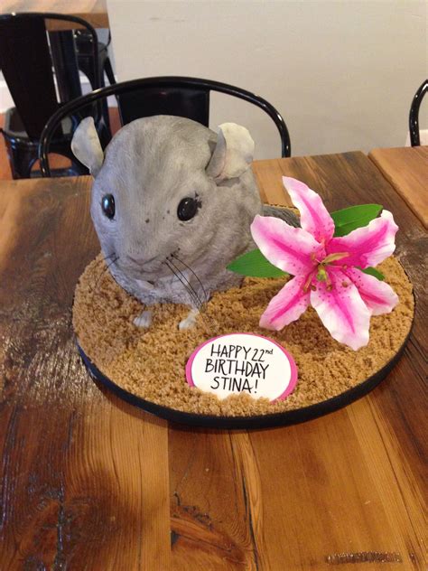 Hand Sculpted Fully Edible Chinchilla As A Birthday Cake Chinchilla