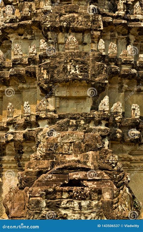 Sculpture Angkor Wat In Siem Reap Cambodia Stock Image Image Of