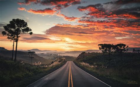 Hd Road View With Sunset Wallpaper Hd Nature 4k Wallpapers Images And
