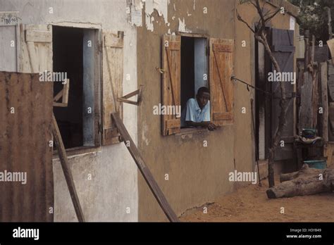 Senegal Dakar Slums House Window Boy Town City Capital Part