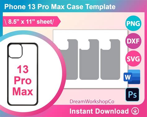 Phone Case 13 Pro Max Phone Case Template For Sublimation Svg Dxf
