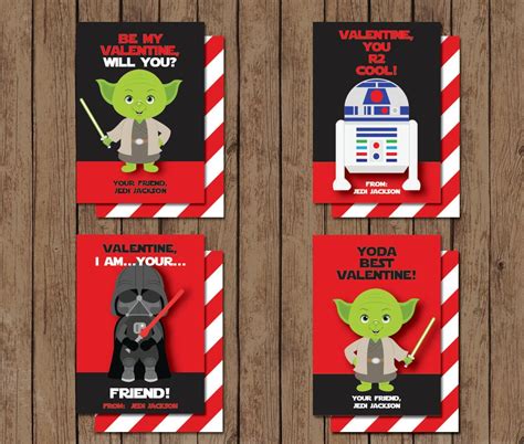 Yoda R2 D2 And Darth Vader Valentines Star Wars Kids Valentines