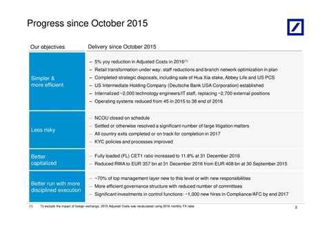 Deutsche bank has bound itself to extensive voluntary undertakings. Deutsche Bank (DB) Investor Presentation - Slideshow ...