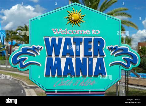 Water Mania Sign, Kissimmee Orlando Florida USA Stock Photo - Alamy