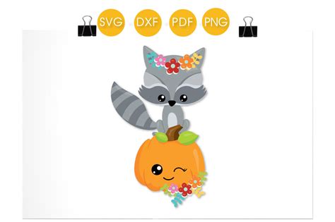 Cutesy Fall Raccoon Graphic By Prettycuttables · Creative Fabrica