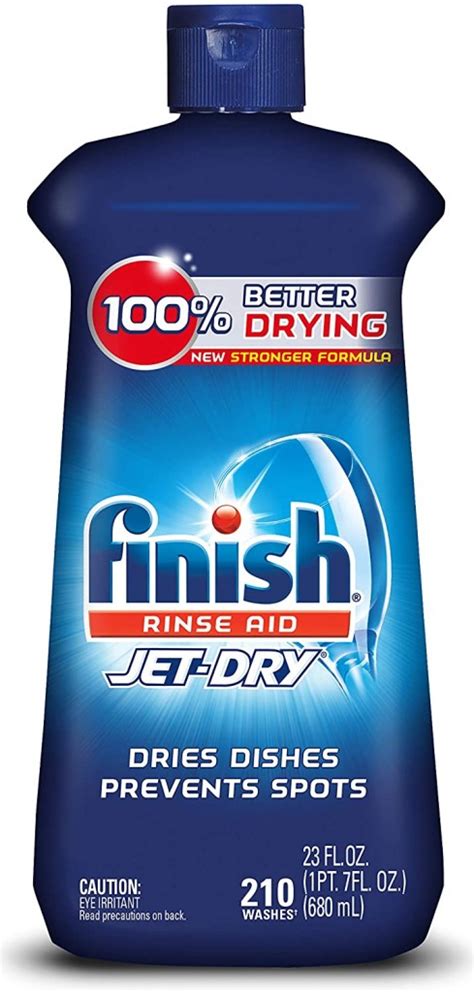 For drier and shinier dishes, use finish rinse aid. Amazon: Finish Jet-Dry Rinse Aid (23 oz.) for $6.71 - Kids ...
