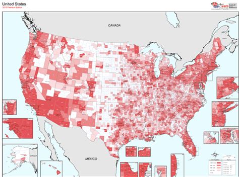 Usa Population Demographic Wall Map By Marketmaps