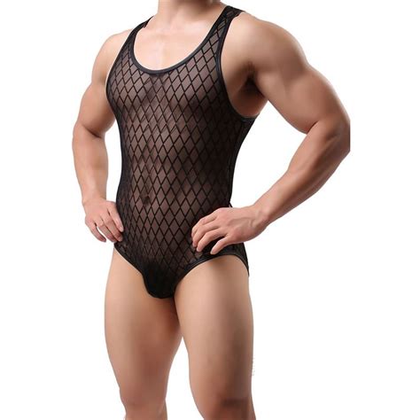 Men S Lingerie Underwear Sexy Jjsox Series Stage Costumes Mesh Grid Waistcoat Wh50 Black Xl