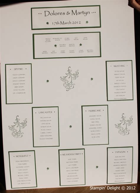 Sweet Wedding Table Plan And Place Names Stampin Delight