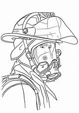 Firefighter Coloring Portrait Pages Fireman Printable Fire Drawing Firefighters Kids Categories sketch template