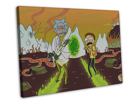 Rick And Morty Tv Animation Wall Decor 16x12 Inch Framed Canvas Print