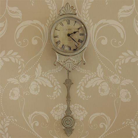 Small Cream Pendulum Wall Clock Melody Maison
