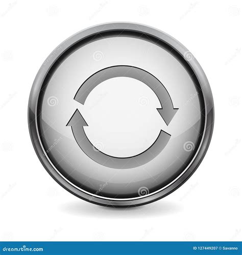 Refresh Button 3d White Round Icon Stock Vector Illustration Of