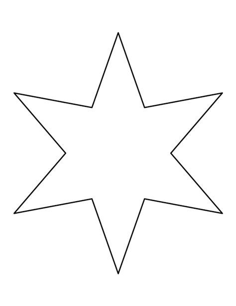 Printable Six Pointed Star Template