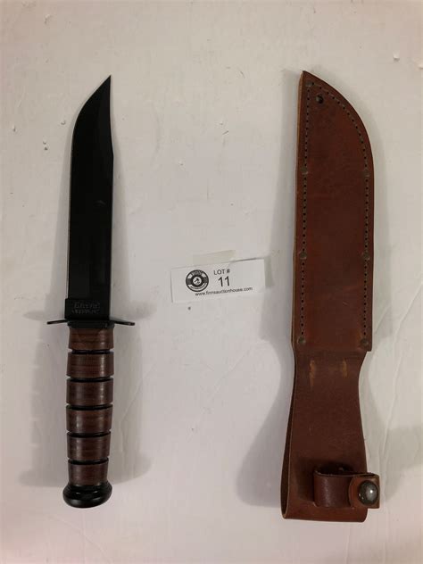 Ka Bar 5017 Usmc Brown Str Knife Made In Usa Wmade In Taiwan Sheath