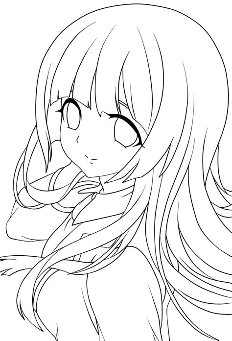 Female Anime Body Outline Coloring Pages
