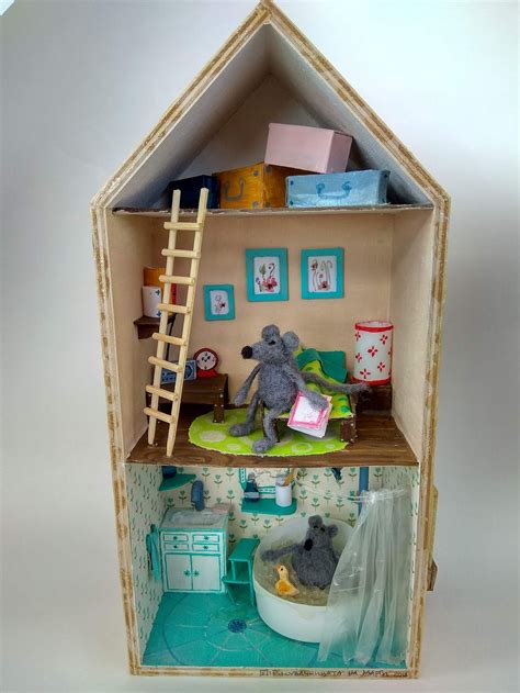 Miniature Mouse House Tiny Doll House Miniature Dollhouse Etsy