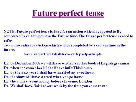 The Use Of Future Perfect Tense Materials For Learning English