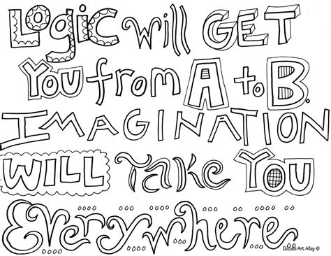 Motivational Quote Coloring Pages Doodle Art Alley