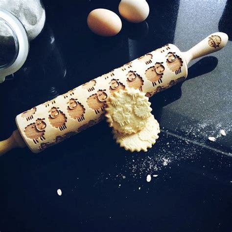 Sheep Rolling Pin Embossing Rolling Pin Engraved Rolling Pin Etsy
