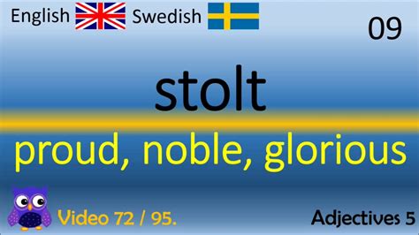 Adjectives adjektiv Svenska Engelska Ord Swedish English Words Lär dig Engelska