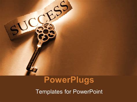 Powerpoint Template A Key To Success With Brownish Background 27956