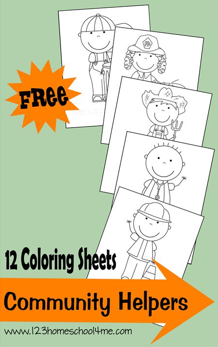 12 Free Community Helpers Coloring Sheets