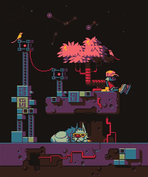 Pixeloutput Starry Night By Frostpumpkin Tumblr Pixel Art 