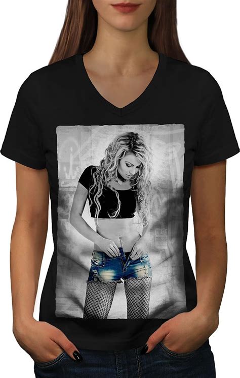 Wellcoda Sensual Sexy Woman Womens V Neck T Shirt Stylish Casual Design Tee At Amazon Women’s