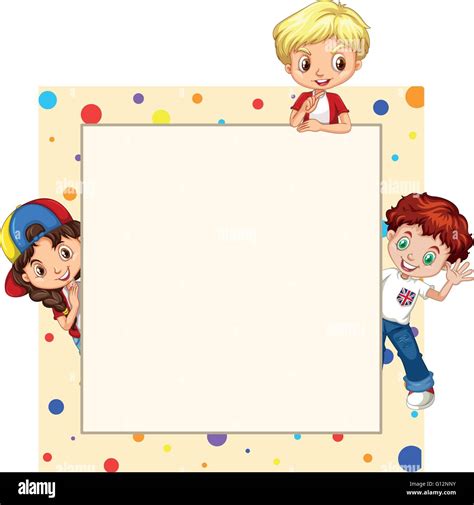 Border Design With Children Illustration Stock Vector Image And Art Alamy