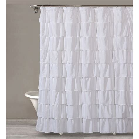 Product titlegee di moda gypsy ruffled shower curtain white 70 w. Shop Style Quarters BIANCA RUFFLE Shower Curtain -White ...