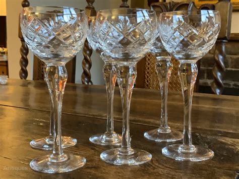 Antiques Atlas Lovely Set Of Six Royal Brierley Crystal Hock Glasses