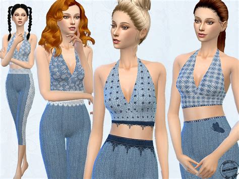 The Sims Resource Denim And Lace Pyjamas