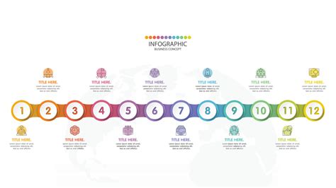 Basic Timeline Infographic Template With 12 Steps 4689658 Vector Art