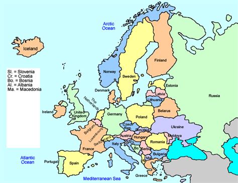 Europe Map Labeled