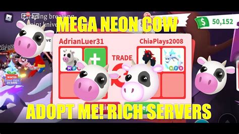 Mega Neon Cow 21 Awesome Offers Adopt Me Rich Servers Youtube