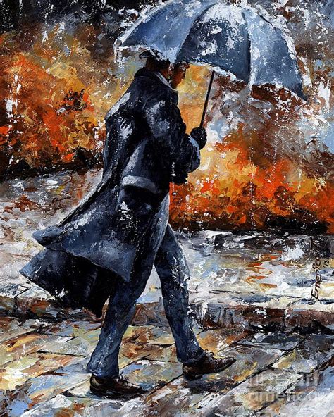 Rainy Day07 Walking In The Rain Painting By Emerico Imre Toth