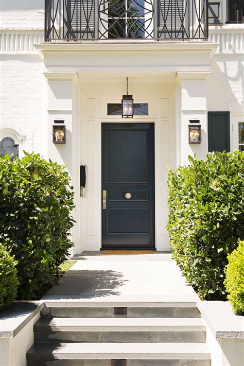 25+ Best Front Door Paint Colors - Paint Ideas for Front Doors Sky blue front view + orange front view = beauty.