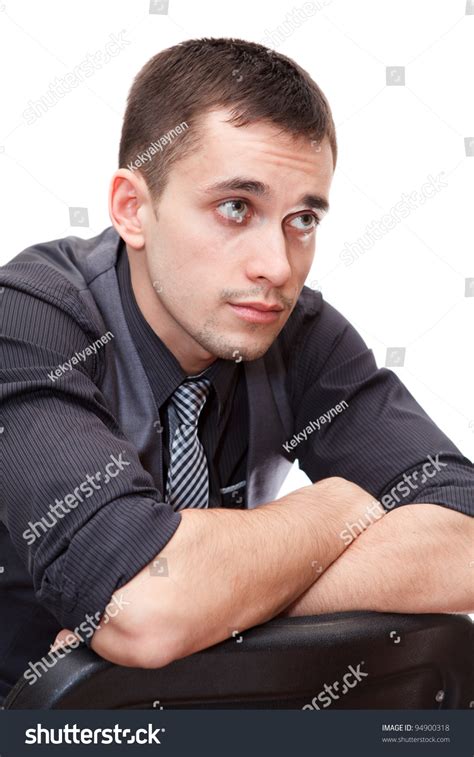 Portrait Young Smart Business Man Sitting Stock Photo 94900318
