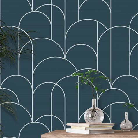 Arch Wallpaper Blue And Silver By Engblad And Co 8825