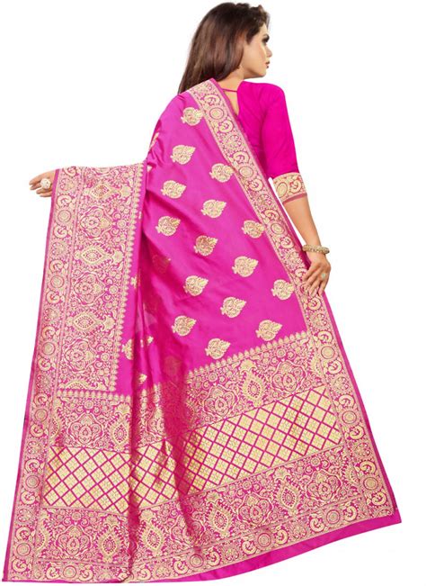 Buy Hot Pink Art Silk Traditional Saree 130641