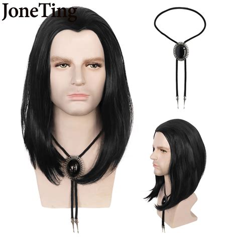 Jt Synthetic Vincent Vega Cosplay Wig Pulp Fiction John Travolta Cosplay Wig Long Bob Black
